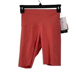 Nike Zenvy  Gentle-Support High-Waisted 8" Biker Shorts Coral XS